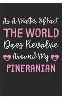 As A Matter Of Fact The World Does Revolve Around My Pineranian: Lined Journal, 120 Pages, 6 x 9, Pineranian Dog Gift Idea, Black Matte Finish (As A Matter Of Fact The World Does Revolve Around My Pineranian Journ