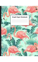 Graph Paper Notebook: Tropical Flamingo Quad Ruled 4 X 4 (.25