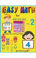 Easy Math for Preschool Reading Counting Numbers Vol. 2: (2 Easy Math for Preschool Reading Counting Numbers)