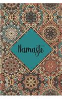 Namaste: Geometric Half Lined Journal Notebook Flower of Life 120 Pages Half Blank Half College-Ruled Planner Art Sketchbook Diary (6 X 9) Matte Soft Cover