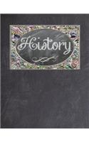 Notebook: Chalkboard History Design Cover - Blank Journal / Sketch / Drawing Book - 8.5 X 11 Paper - Unlined Notebook / Journal - 100 Pages