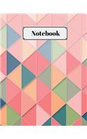 Notebook: Pastel Geometric Journal 8.5 x 11 Composition Planner for School Doodles, Drawings, Writing Pad for Taking Teacher and Student Notes