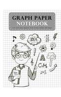 Graph Paper Notebook 1/4 Inch Gray Squares Size 8.5x11 Inches 120 Pages