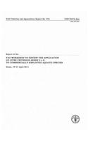 Report of the FAO Workshop to Review the Applications of Cites Criterion Annex 2 a B to Commercially-Exploited Aquatic Species