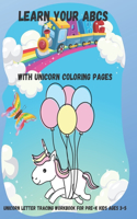 Learn your ABCs with Unicorn Coloring Pages