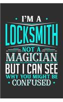 I'm A Locksmith Not A Magician But I can See Why You Might Be Confused: 100 page 6 x 9 productivity journal. Plan your work goals and project tasks with this planning and actions organizer with Daily, Quarterly and Month