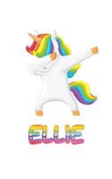 Ellie: Ellie 6x9 Journal Notebook Dabbing Unicorn Rainbow