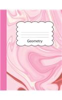 Geometry: Cute Large Blank Primary Sketchbook Paper for Girls - Pink Marble Paperback Cover - Drawing Sketch Book for Artists & Illustrators - Writing Pad Ske