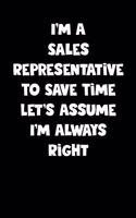 Sales Representative Notebook - Sales Representative Diary - Sales Representative Journal - Funny Gift for Sales Representative