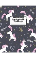 Handwriting Practice Paper Workbook