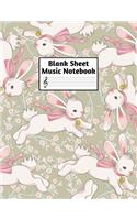 Blank Sheet Music Notebook: Easy Blank Staff Manuscript Book Large 8.5 X 11 Inches Musician Paper Wide 12 Staves Per Page for Piano, Flute, Violin, Guitar, Trumpet, Drums, Cell