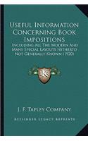 Useful Information Concerning Book Impositions