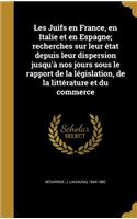 Les Juifs En France, En Italie Et En Espagne; Recherches Sur Leur Etat Depuis Leur Dispersion Jusqu'a Nos Jours Sous Le Rapport de La Legislation, de La Litterature Et Du Commerce