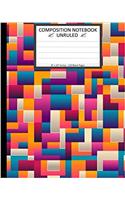 Unruled Composition Notebook 8" x 10". 120 Pages. Abstract Geometric Blocks: Unruled Composition Notebook 8" x 10". Blank Notebook. 120 Pages. Colorful Abstract Geometric Blocks and Squares