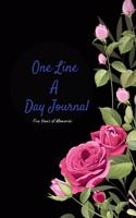 One Line A Day Journal: Five Years of Memories, Diary, Dated and Lined Book, Floral, best size 6x9