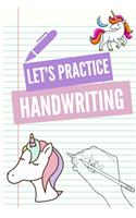 Unicorn Handwriting Practice Book - Kids Handwriting Book