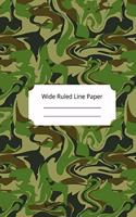 Camouflage Art Theme Wide Ruled Line Paper