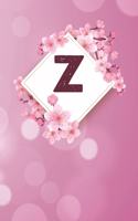 Z: Cheery blossom Floral Monogram Z Notebook for Man, Women and Girls, size 6 x 9" 120 pages