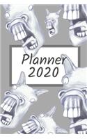 Planner 2020: Weekly, daily, Crazy planner, Humor cover, planner with funny and crazy horses, organizer, calendar 6''x9'' January-December 2020, New Year, a gift 