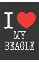 I Heart My Beagle Notebook: Lined Journal, 120 Pages, 6 x 9, Affordable Gift Journal Matte Finish