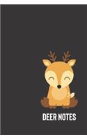deer notes: small lined Woodland Animals Notebook / Travel Journal to write in (6'' x 9'') 120 pages
