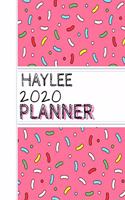 Haylee: : 2020 Personalized Planner: One page per week: Pink sprinkle design