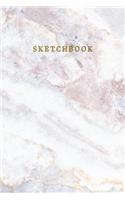 Sketchbook: Trendy Journal Notebook Sketchbook - 110 Blank Pages for Drawing Sketching Doodling Journaling - 6x9 Softback Cover(Marble Collection)