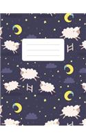 Composition Notebook: Sleepy Sheep Dream Journal Diary: 100 Pages of 7.5" X 9.75" College Ruled Lined Paper, Matte Cover(College Ruled Pattern Notebook)