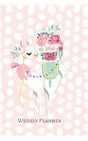 2019 Plan on It Weekly Planner: Llama Standing Pretty on Pink Background 12 Month Calendar Appointment Pocket Planner
