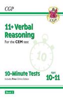 11+ CEM 10-Minute Tests: Verbal Reasoning - Ages 10-11 Book 2 (with Online Edition): (CGP CEM 11+ Ages 10-11)