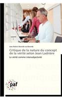 Critique de la Nature Du Concept de la Vérité Selon Jean Ladrière