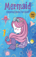 Mermaid Coloring Book For Kids Ages 4-8