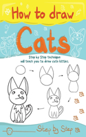 How to Draw Cats. Step by Step technique will teach you to draw cute kitties.