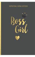 Inspirational Journal Notebook Boss Girl: Undated Lined Journal (Notebook, Diary), Dark Grey Soft Cover with Gold Lettering, (How to think positive books)