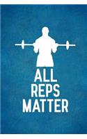 All Reps Matter: Father's Day gifts for fitness dad, Personal Daily Food and Exercise Journal, dad fitness gifts, 90 day food and fitness journal, workout log book, 