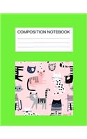 Composition notebook: Ruled (8.5 x 11 in), 110 Pages: Diary Book For Girl, Journal Notebook For Kids, Writing Journal Lined, Cute Pets green (8.5 x 11 in), 110 Pages(48 Cute Composition Green)