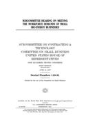 Subcommittee hearing on meeting the workforce demands of small bio-energy businesses