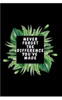 Never Forget The Difference You've Made