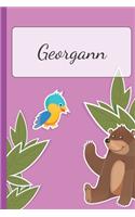 Georgann: Personalized Name Notebook for Girls - Custemized with 110 Dot Grid Pages - Custom Journal as a Gift for your Daughter or Wife -School Supplies or a
