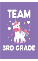Team 3rd Grade: Back To School Third Grade Unicorn School Year Workbook