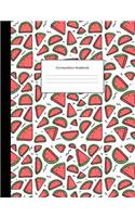 Composition Notebook: Summer Watermelon Cartoon Doodles College Ruled Blank Lined Cute Notebooks for Girls Teens Women School Home Office Writing Notes Journal(Composition Notebooks)