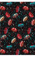 Journal Notebook Umbrellas in the Rain Pattern 2