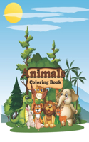 Animals Coloring book: animals coloring book with animal's name for kids and toddlers