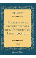 Bulletin de la SociÃ©tÃ© Des Amis de l'UniversitÃ© de Lyon, 1909-1910, Vol. 23 (Classic Reprint)