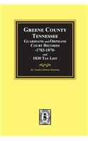 Greene County, Tennessee Guardians and Orphans Court Records 1783-1870 and 1830 Tax List.