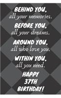 Behind You All Your Memories Before You All Your Dreams Happy 37th Birthday