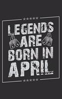 Legends Are Born In April: Weekly 100 page 6 x 9 journal funny Birthday gift to jot down ideas and notes