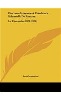 Discours Prononce A L'Audience Solennelle de Rentree
