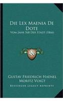 Die Lex Maenia De Dote