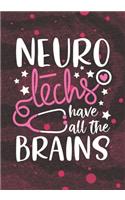 Neuro Techs have all the Brains: Lined Journal Notebook for Neurology Techs, Neuroscience Technicians Nurse Practitioner and Neurologist Student Graduation Gift Diary